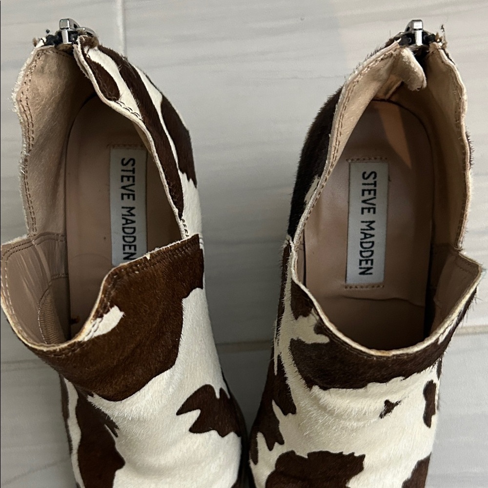 Steve Madden Brown and Cream Ankle Boots - Picture 2 of 12